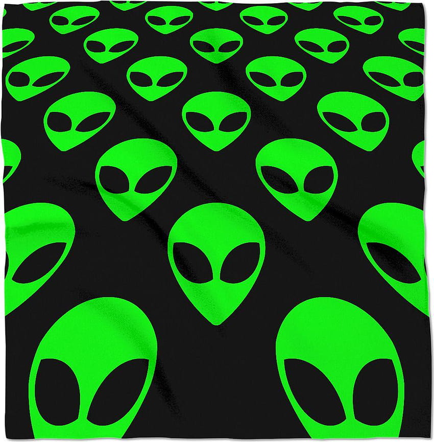 We are watching you! Alien themed 24x24inch bandana, black, green bandanas HD phone wallpaper
