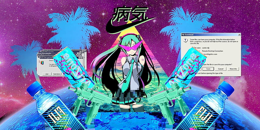 Vaporwave: Aesthetic for Android, vaporwave anime music HD wallpaper