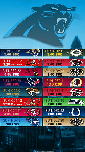 2019 Schedule Wallpaper ✓ - Carolina Panthers