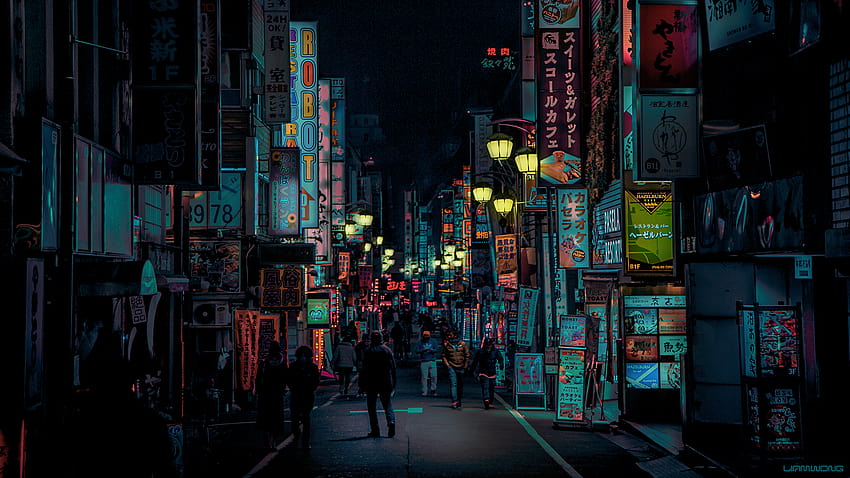 Liam Wong, vida noturna estética do Japão papel de parede HD
