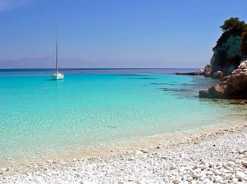 Pantai: Liburan Yunani Pantai Musim Panas Tembok Yunani Selamat Antipaxos, pulau-pulau Yunani Wallpaper HD