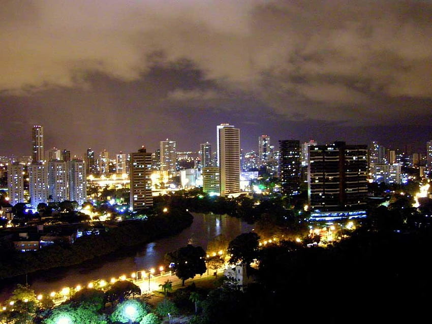 Recife durante a noite HD wallpaper