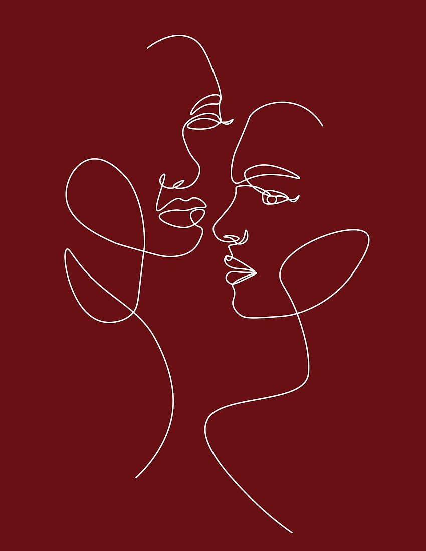 二人の人物 女性 ポーズ 一つ 線画 イラスト, 女性ライン HD電話の壁紙