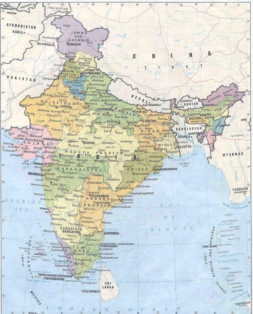Indie 2013: Mapa Indii, mapa polityczna Tapeta na telefon HD