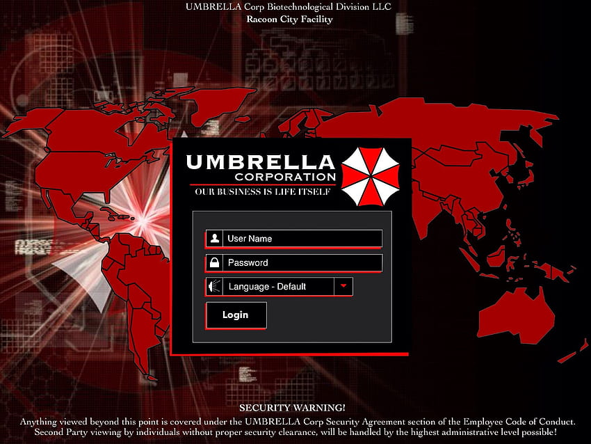 Login der Umbrella Corporation HD-Hintergrundbild