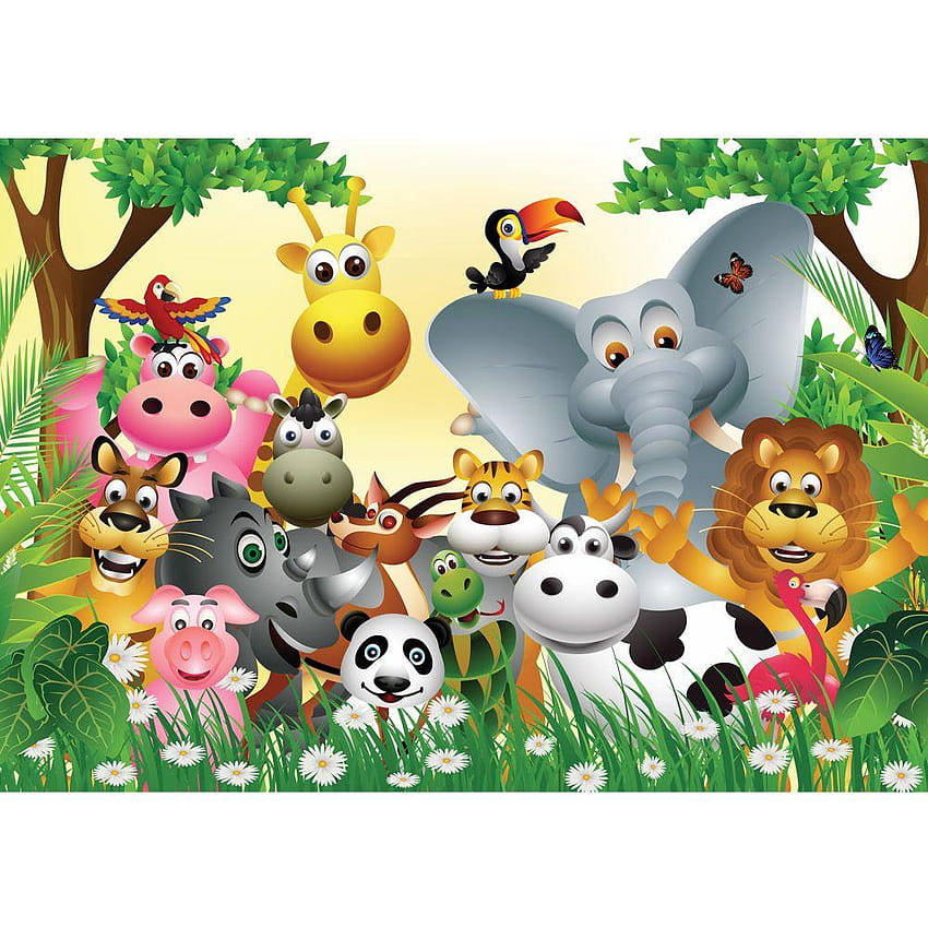 Mural Jungle Animals Party, kebun binatang wallpaper ponsel HD