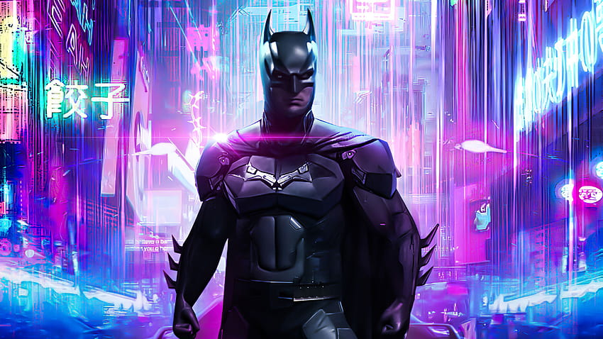紫色のバットマン、ジャスティス リーグ ネオン 高画質の壁紙