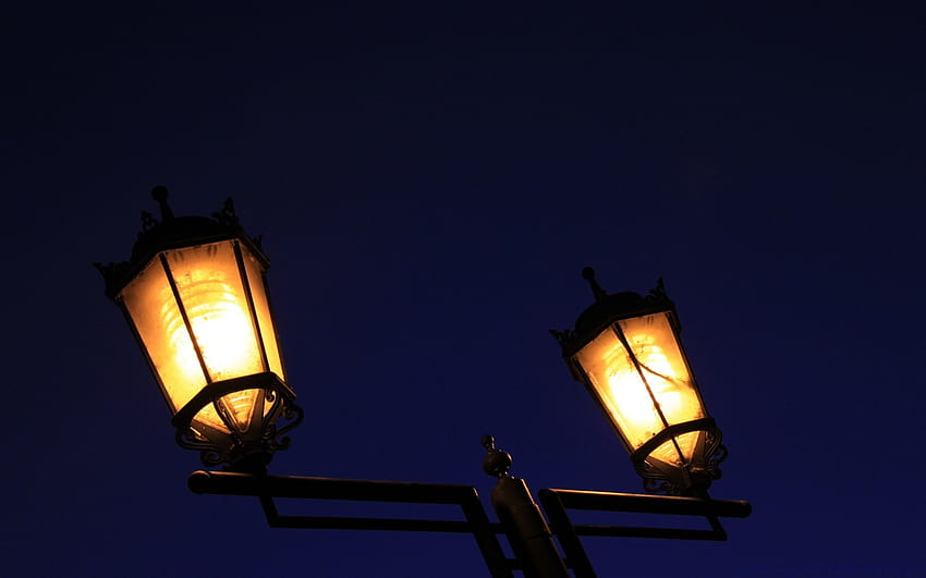 夜の街灯、街灯 高画質の壁紙