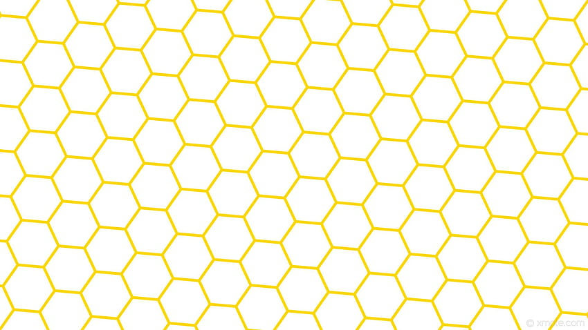Yellow Hexagon Beehive Honeycomb White Gold, sarang lebah Wallpaper HD