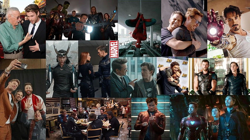 Marvel, collage de superhéroes fondo de pantalla