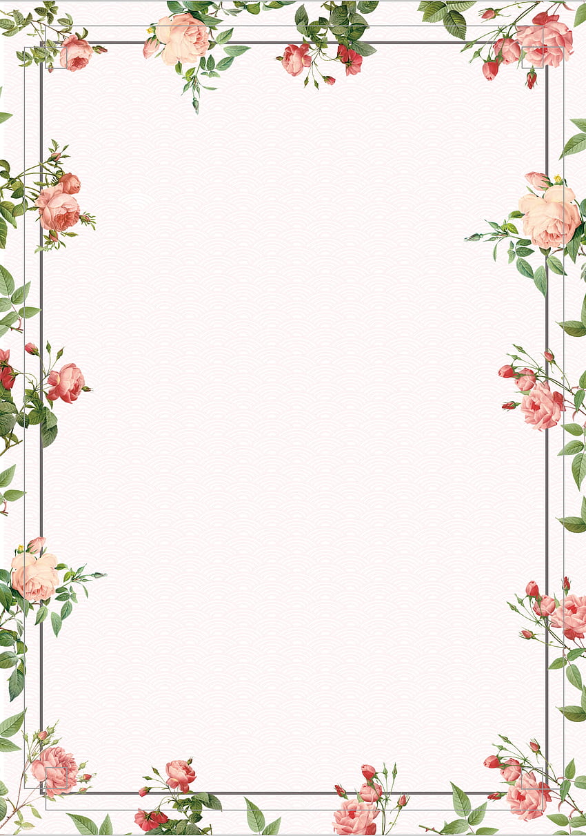 Vintage Posters Flowers Border Backgrounds in 2019 Flower [3101x4418] for your , Mobile & Tablet, aesthetic flowers border HD phone wallpaper