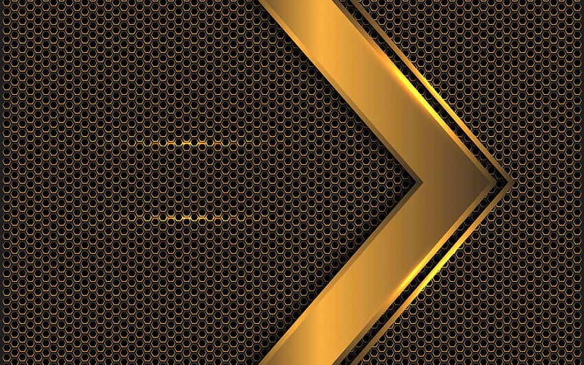 Goldmetallhintergrund, Goldmetallgitter, dunkelgoldene Metallstruktur, Metallgitter, kreative Metallhintergründe mit einer Auflösung von 2880x1800. Hohe Qualität HD-Hintergrundbild