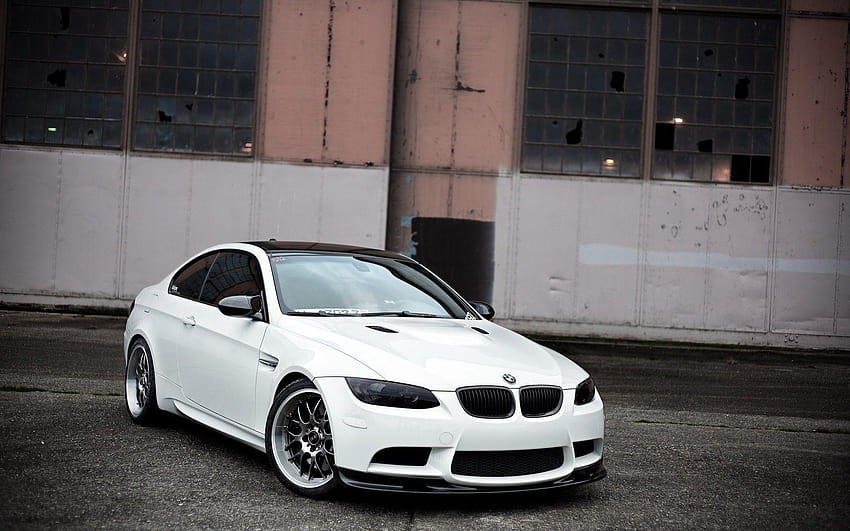 BMW、白、ホイール、放棄された、BMW M3、スポーツカー ::、bmw m3 スポーツ 高画質の壁紙