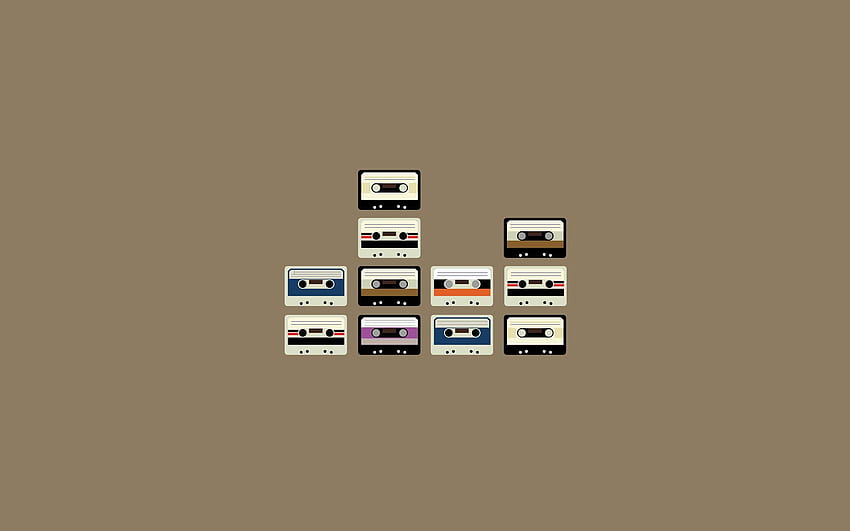 Cassette Minimalistic Music Tape Vectors เครื่องอัดเทป วอลล์เปเปอร์ HD