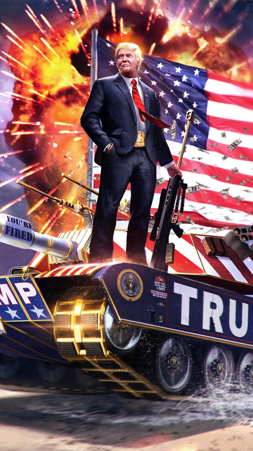 Amerikanischer Stolz und Militär von Donald Trump, cooler Trumpf HD-Handy-Hintergrundbild