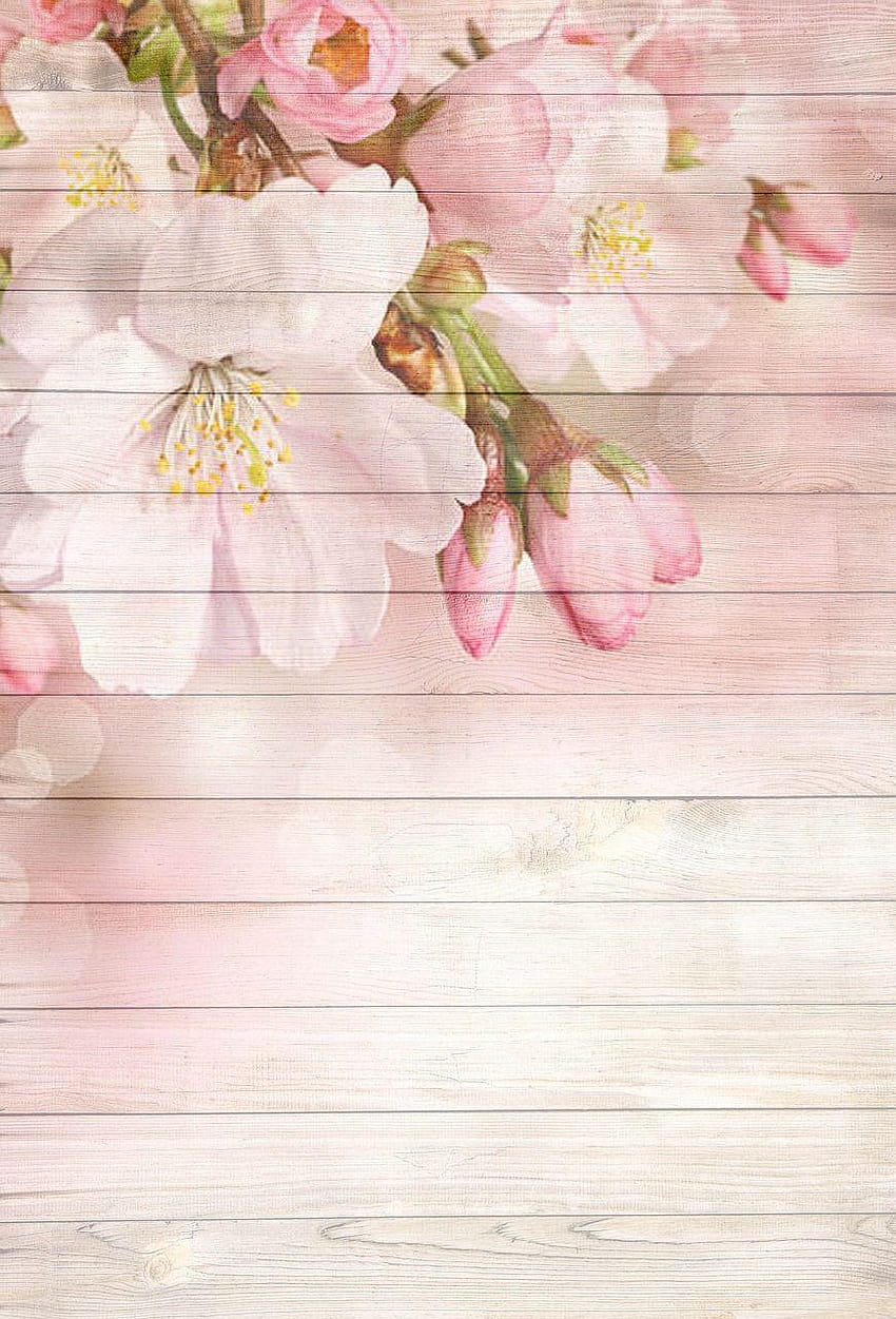 素材, ピンクと茶色の桜の花のデザインの背景と HD電話の壁紙