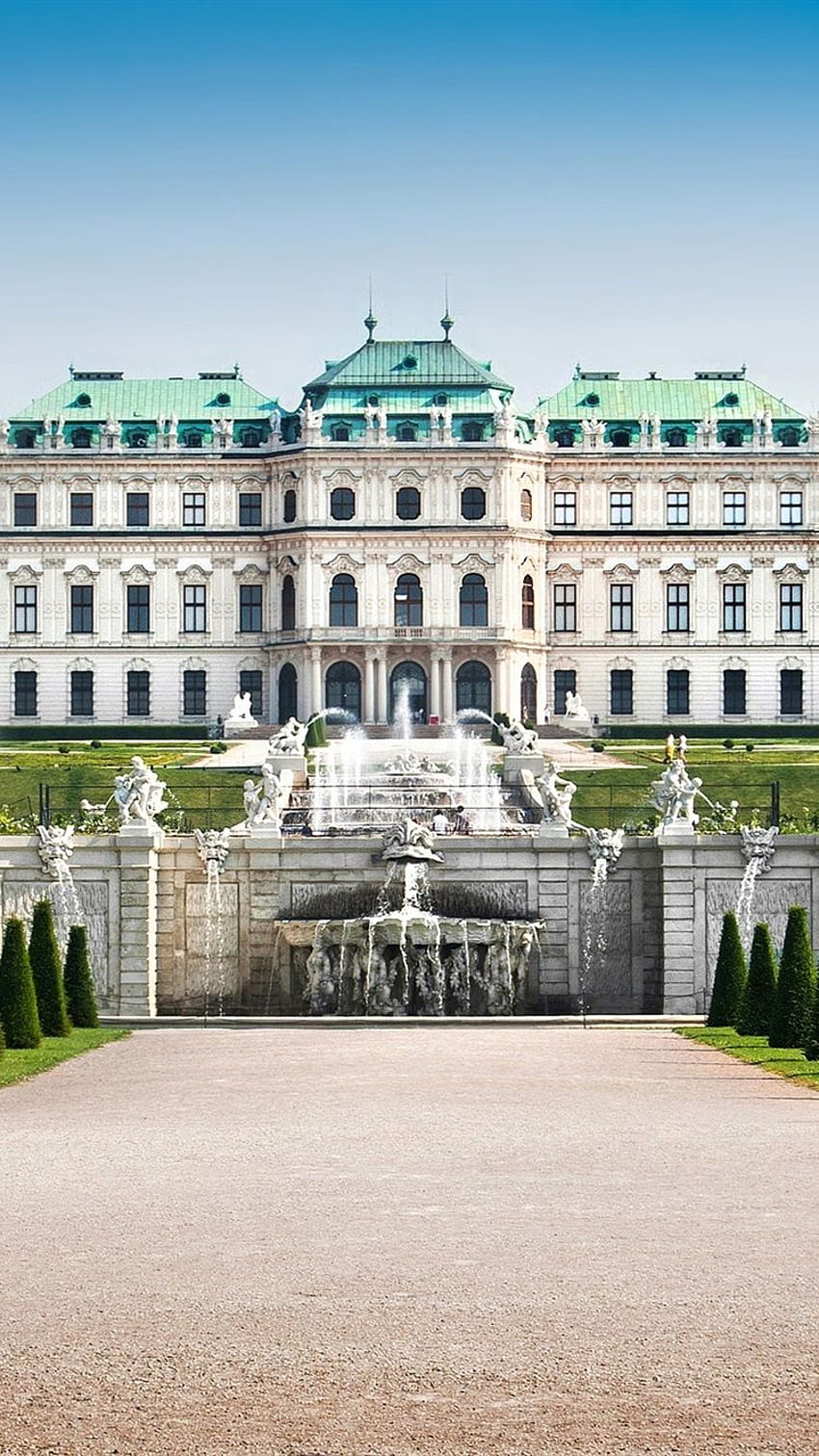 Austria, Vienna, Palace, fountains, sculpture, lawn 750x1334 iPhone 8/7/6/6S , background, belvedere austria HD phone wallpaper