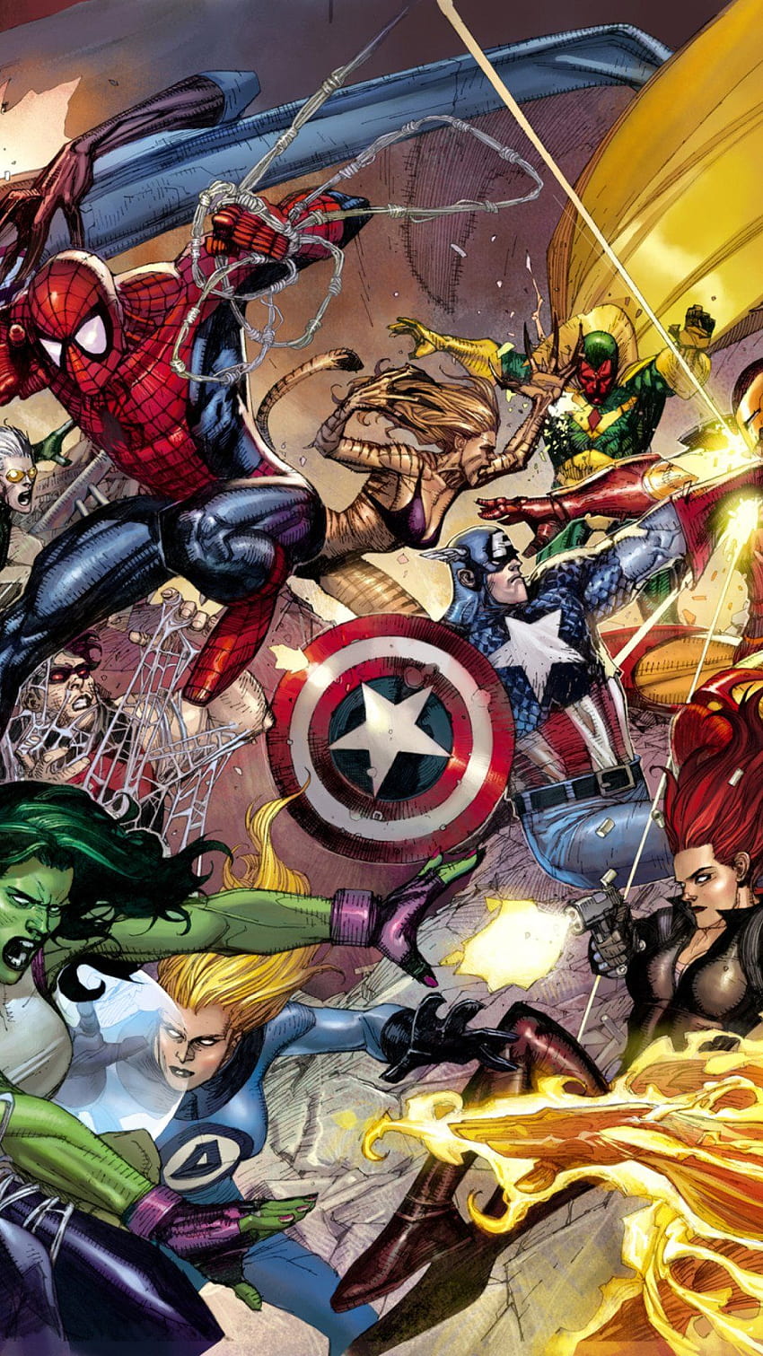มือถือ Iphone Avengers Marvel Comics การ์ตูนมาร์เวลวินเทจ วอลล์เปเปอร์โทรศัพท์ HD