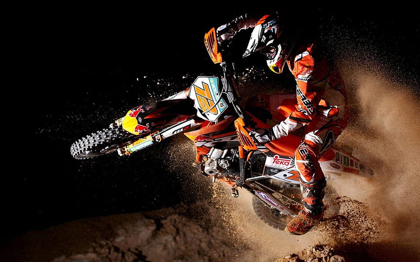 motocross motorcycles dirt track racing race ktm bike, bike race HD wallpaper