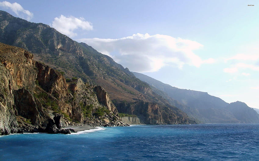 Cliff In Crete HD wallpaper