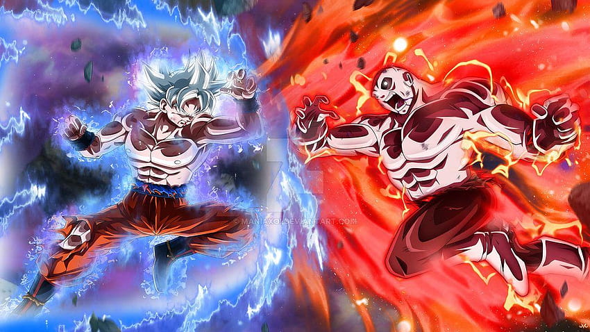 Goku Full Ultra Instinct VS Jiren oleh Maniaxoi, goku mui vs jiren kekuatan penuh Wallpaper HD