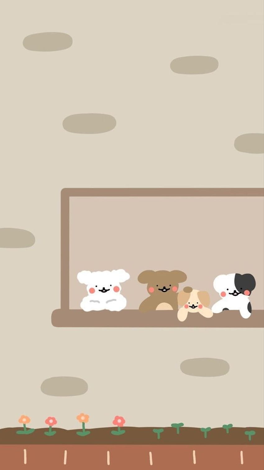 ios cute korean bear, aesthetic korean bear HD phone wallpaper