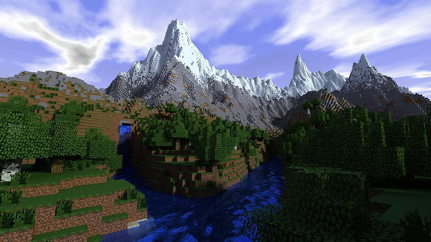 Paisaje Minecraft, paisaje Minecraft fondo de pantalla