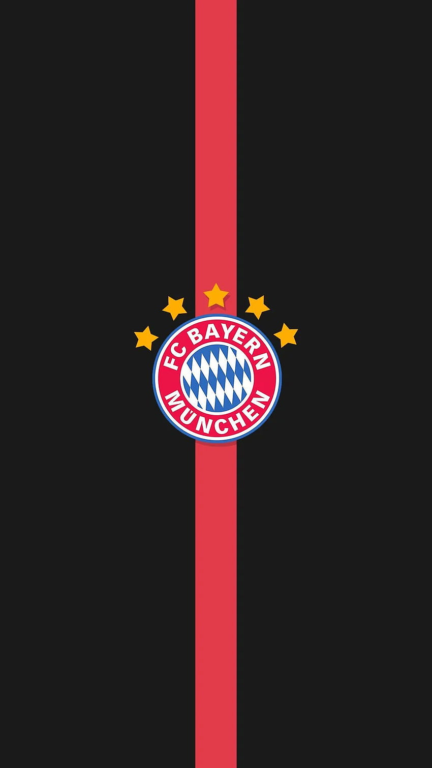 The logo of the German Bundesliga football club Bayern Munchen on a red  background 2K wallpaper download