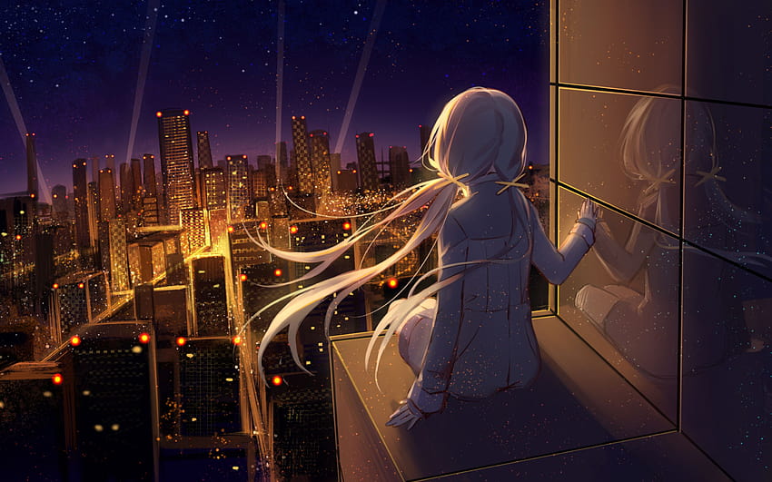 2880x1800 Anime Girl Looking at Stars Macbook Pro Retina, stars anime HD  wallpaper | Pxfuel