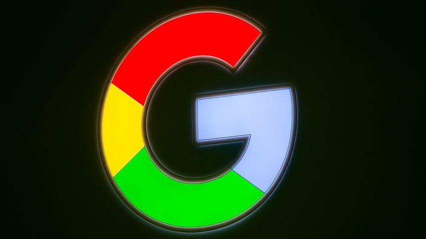 Google: aumento dei profitti e delle vendite con la diminuzione dell'aliquota fiscale, nero del logo di Google Sfondo HD