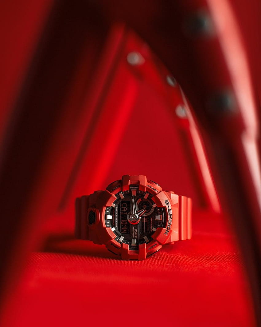 selective focus graphy of red Casio G, g shock watch HD phone wallpaper