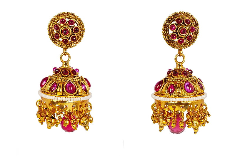 Gold Earrings Beautiful Jewellery HD wallpaper