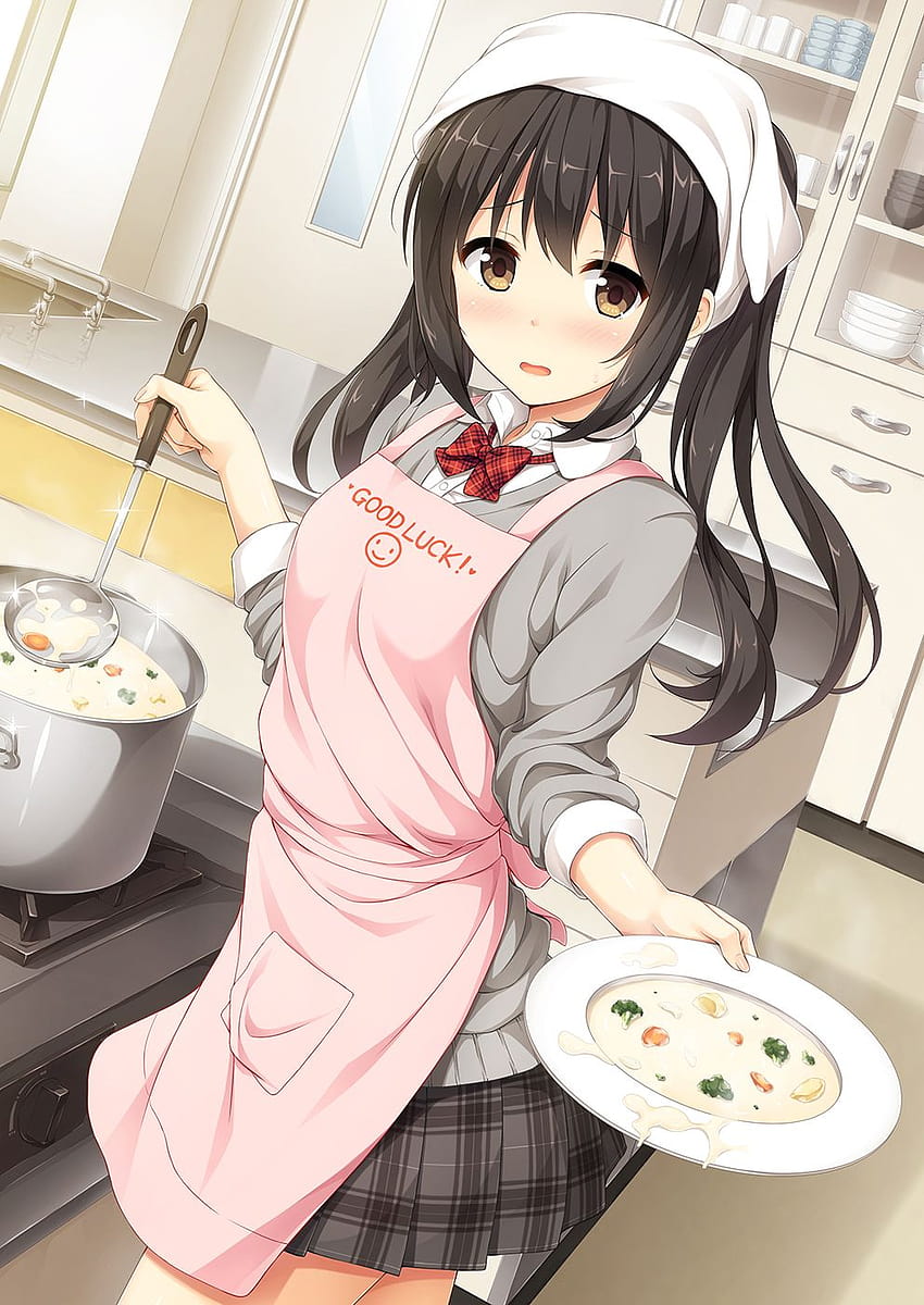 Of Chef Anime Girl Cocinando, cocinando chica anime fondo de pantalla del teléfono