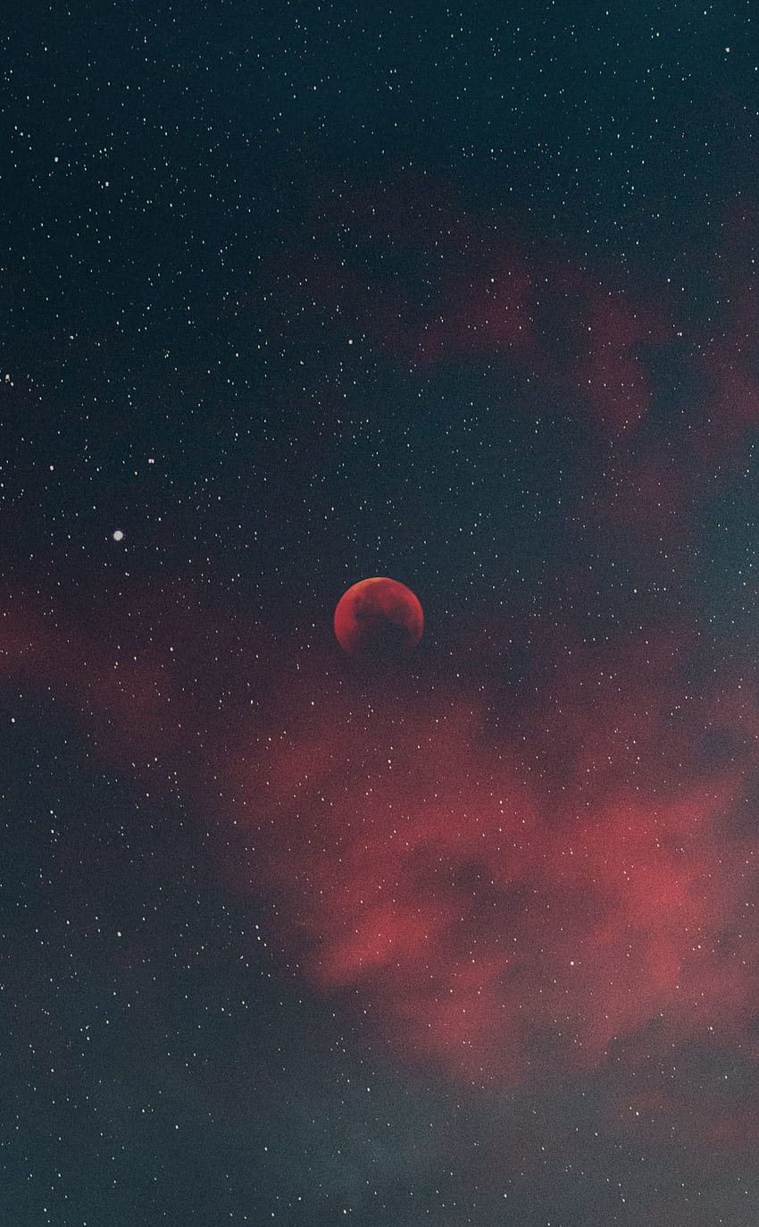 silhouette, blood moon, minimal, starry sky 950x1534 , iphone, 950x1534 , background, 22023, minimal iphone sky HD phone wallpaper