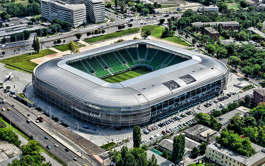 Groupama Arena, Budapeszt, Węgry, stadion Ferencvarosi TC, piłka nożna, węgierski stadion piłkarski, areny sportowe o rozdzielczości 1920x1200. Wysoka jakość Tapeta HD
