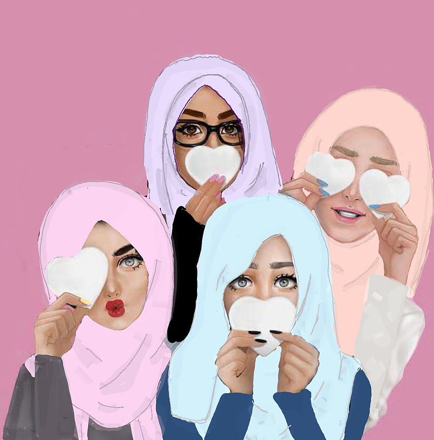 Girls Cartoon posted by Sarah Johnson, muslim anime HD phone wallpaper