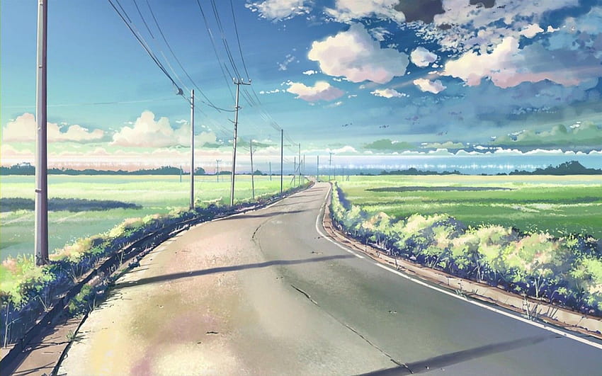 Discreet, anime countryside HD wallpaper