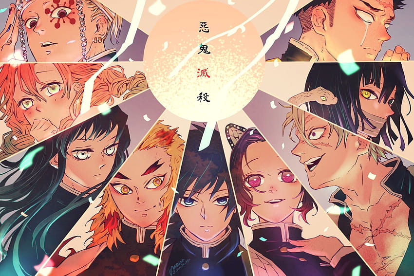 Anime, Demon Slayer: Kimetsu no Yaiba, Giyuu Tomioka, Gyomei, tengen uzui fondo de pantalla