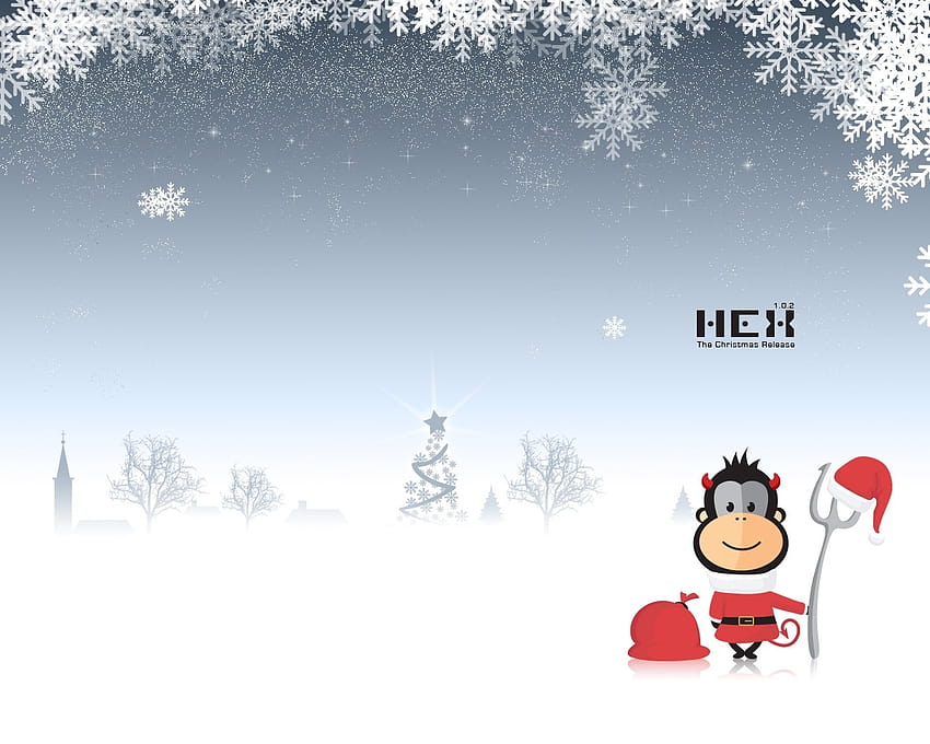 : illustration, sky, winter, text, cartoon, graphic design, Christmas, New Year, hex, tree, game, graphics, computer , fictional character, font 1280x1024 HD wallpaper