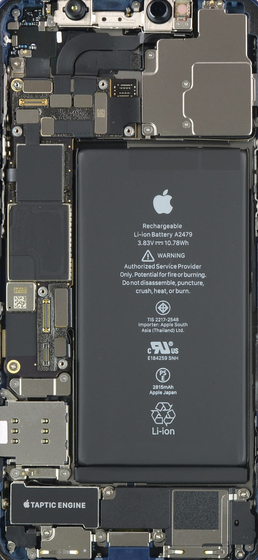 Echa un vistazo al interior de tu iPhone 12 con la nueva batería móvil X de iFixit fondo de pantalla del teléfono
