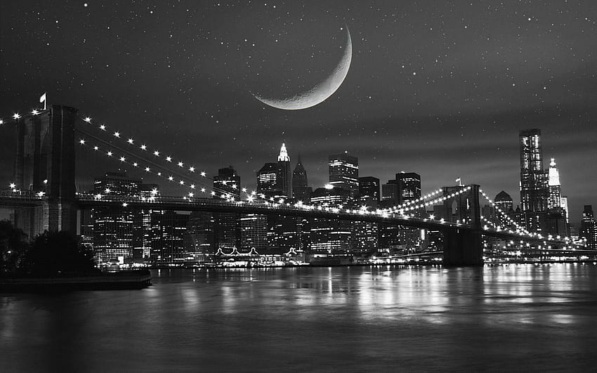 Brooklyn Bridge Preto e Branco Melhor 23387 papel de parede HD