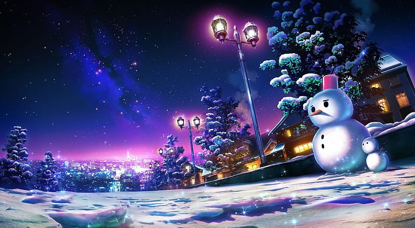 Christmas landscape, Anime christmas, Anime scenery