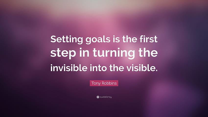 Citazione di Tony Robbins: “Stabilire degli obiettivi è il primo passo per cambiare Sfondo HD