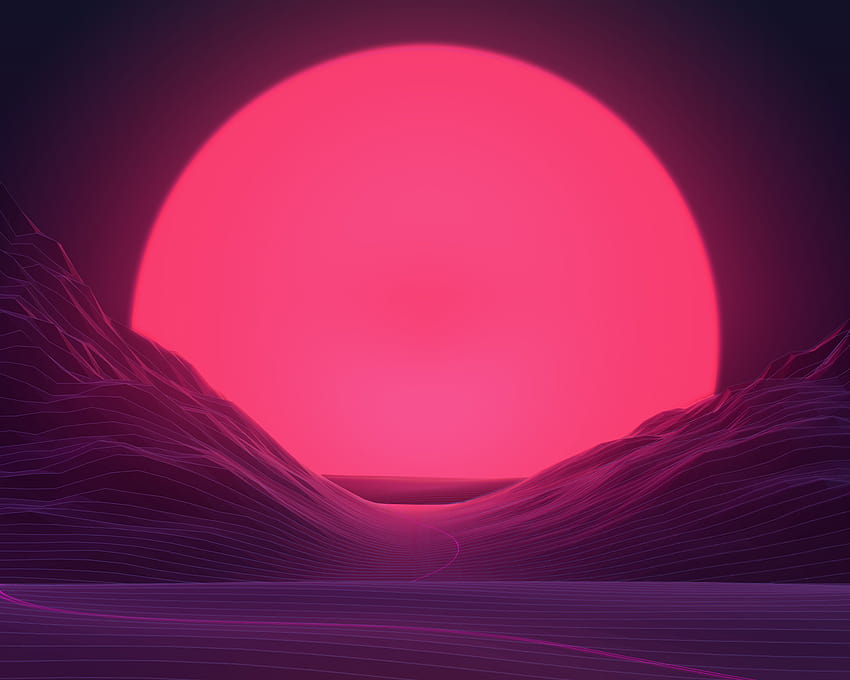 1280x1024 Big Sun Neon Mountains 1280x1024 Resolution , Backgrounds, and HD wallpaper