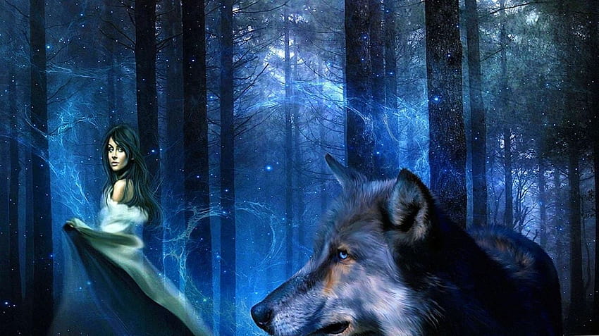 Wolf And Girl, girl wolf HD wallpaper | Pxfuel