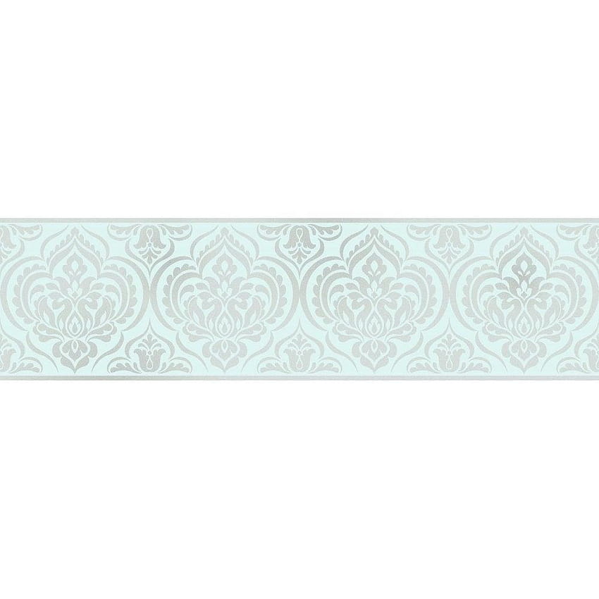 Fine Decor Glitz Ornamental Damask Glitter Border Teal, teal borders HD phone wallpaper