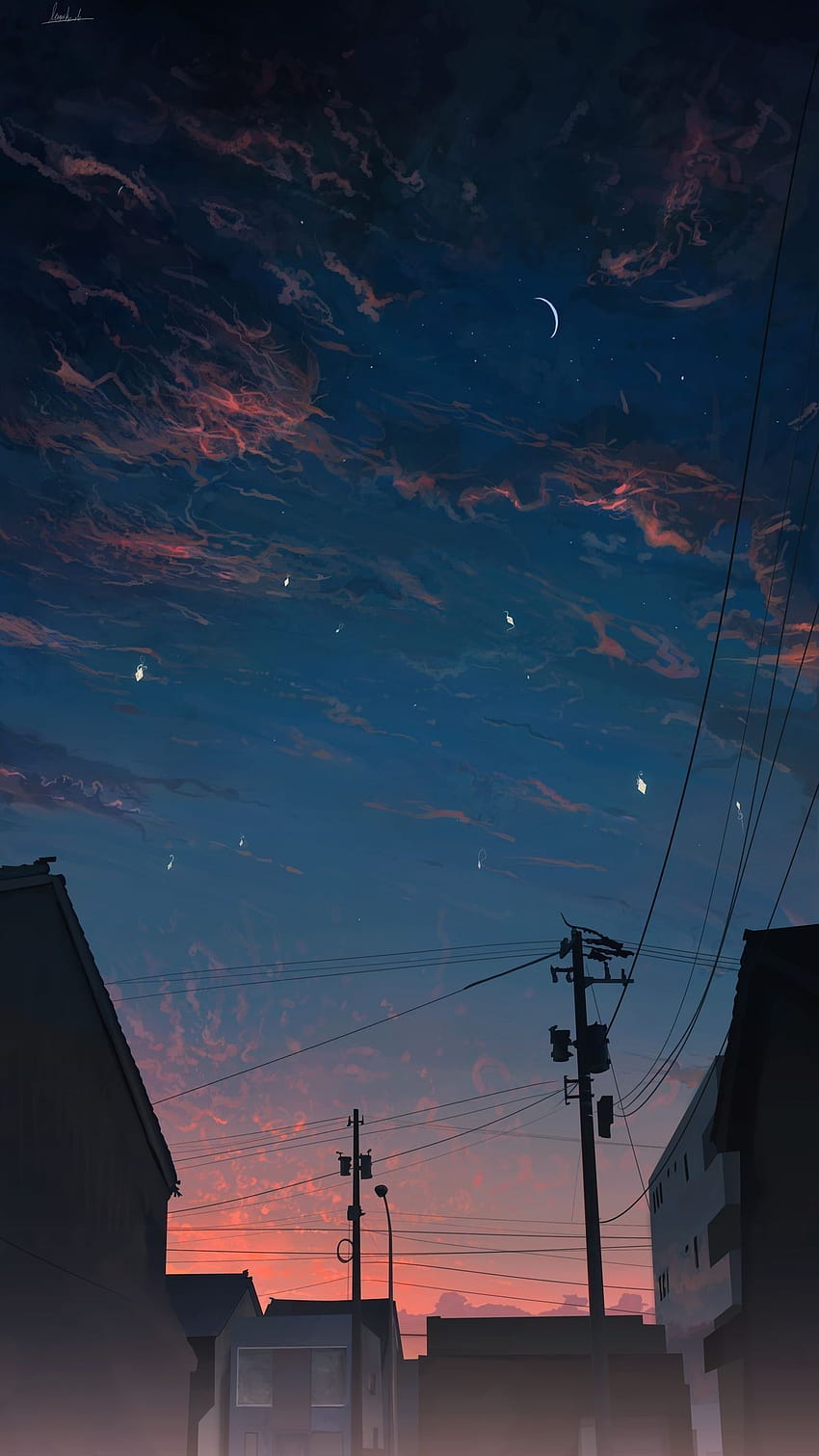 Anime sky View Sunset latar belakang Sky [1200x2133] untuk Anda, Ponsel & Tablet, estetika musim panas anime wallpaper ponsel HD