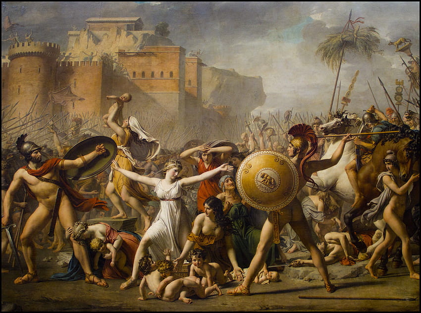 Les Sabines, Tableau, 루마니아, 전쟁, Jacques Louis David, The Intervention of the Sabine Women, Painting / and Mobile Backgrounds HD 월페이퍼