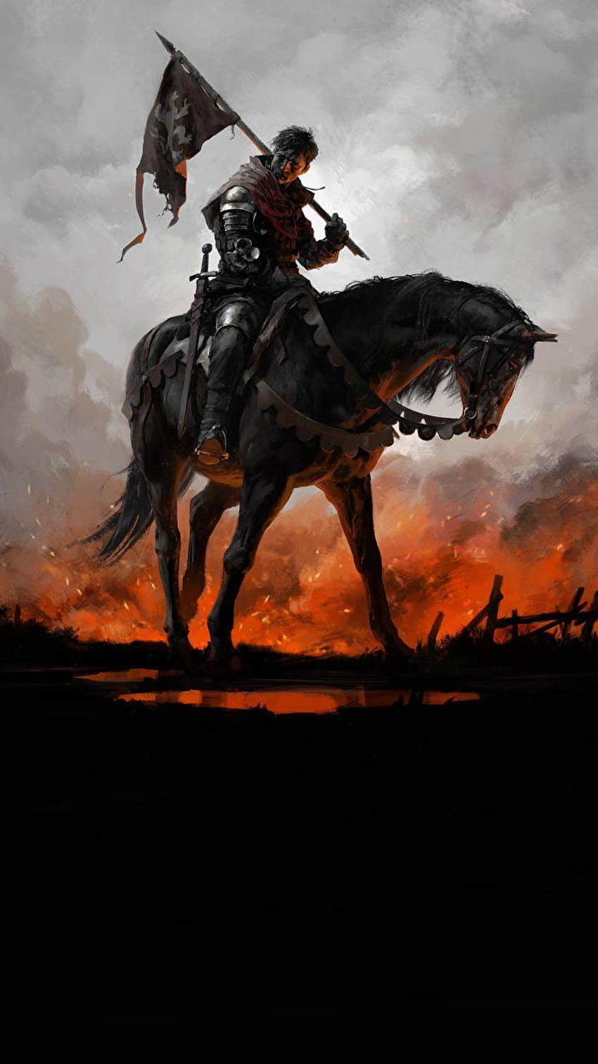 Kingdom Come: Deliverance Armor Horses Warriors 720x1280, caballos con cabestros fondo de pantalla del teléfono