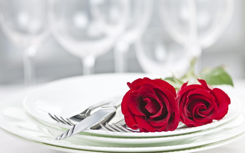 기념일 소원 배경, 발렌타인 데이 저녁 식사를위한 커플 꽃 HD 월페이퍼